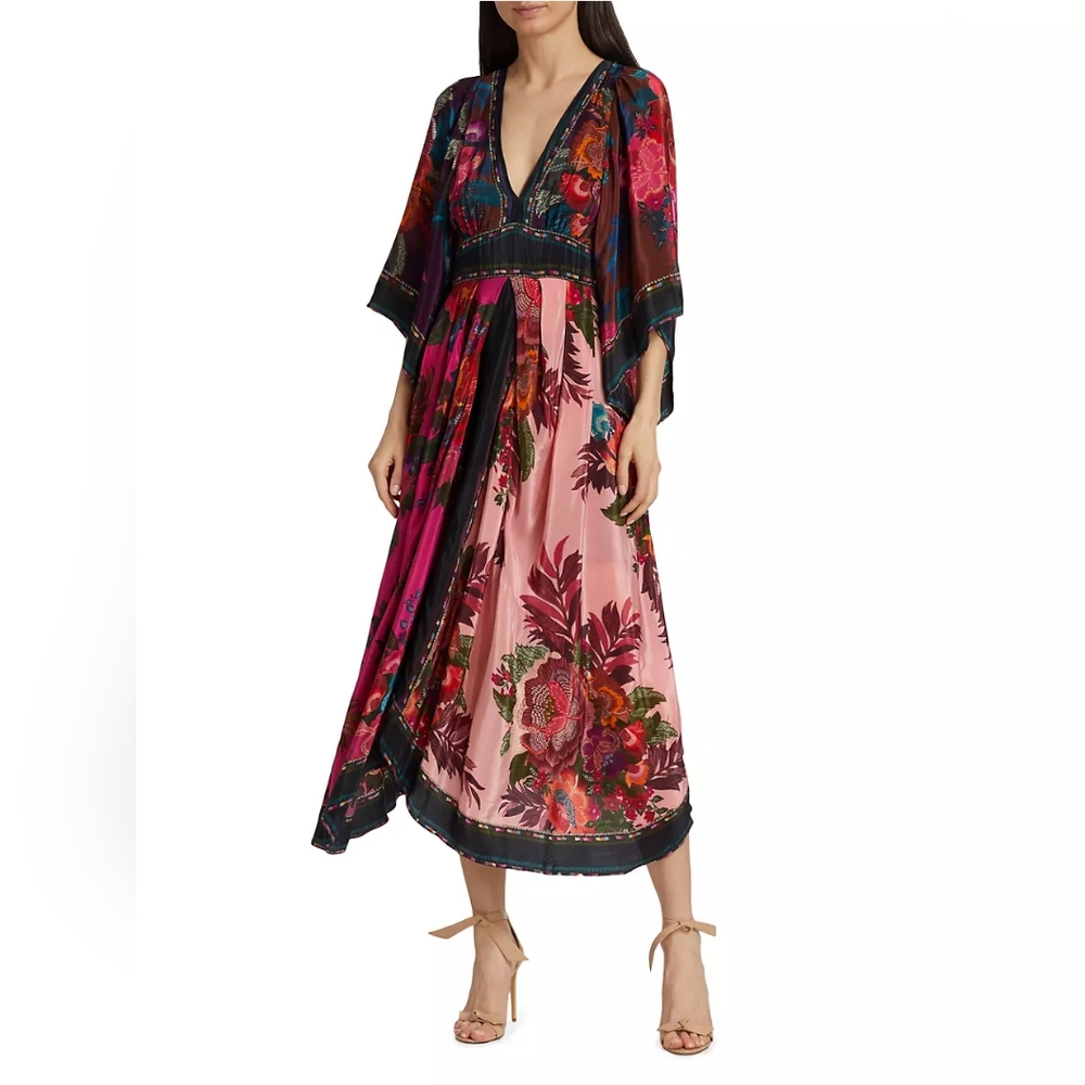 Farm Rio Flower Scarves Dress M